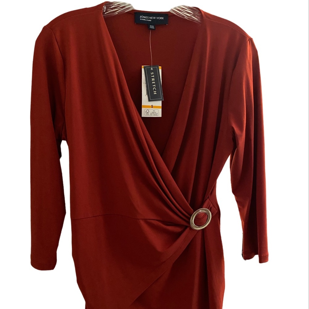 NWT JONES NEW YORK STRETCH DRESS BLOUSE SHIRT